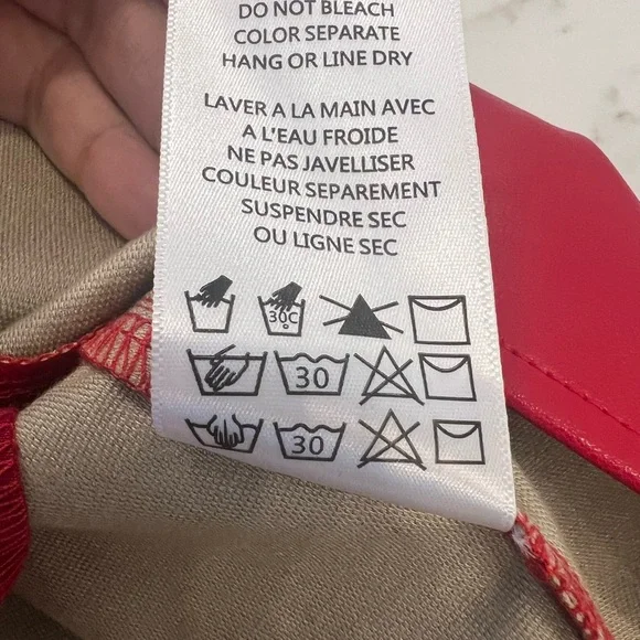 NWT Anthropologie Brand Red Faux Leather Skirt - Picture 13 of 13